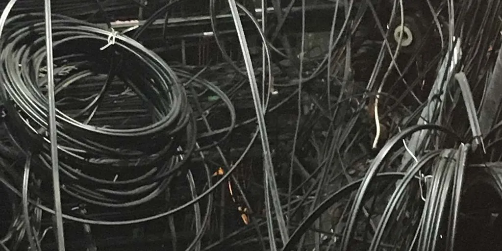 Tangled wires.